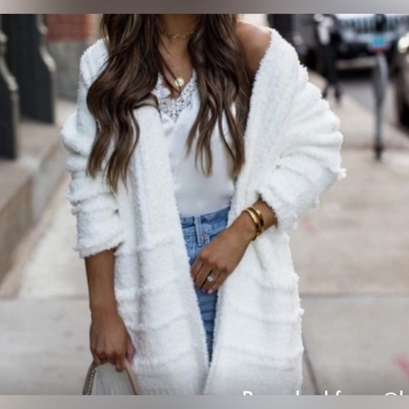 Barefoot Dreams Cozy Chic White Women's Sweater - Picture 1 of 6